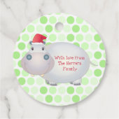 かわいいヒッポタムスクリスマスクリスマス フェイバータグ (裏面)