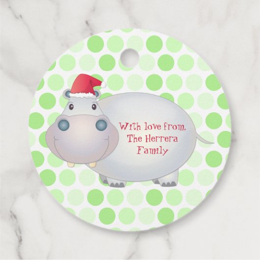 かわいいヒッポタムスクリスマスクリスマス フェイバータグ (裏面)