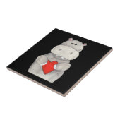 かわいいヒッポタムスホールディングハート | Love Hippo タイル (側面)