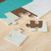 かわいいヒッポドライビンググリーンカーの子供 ジグソーパズル (側面)