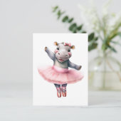 かわいいヒッポバレリーナ踊りバレエ シーズンポストカード (スタンド正面)
