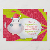 かわいいヒッポパーソナライズされたクリスマスグリーティングカード シーズンカード (正面/裏面)