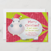 かわいいヒッポパーソナライズされたクリスマスグリーティングカード シーズンカード (裏面)