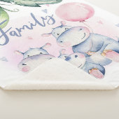 かわいいヒッポファミリー |デコリーギフト シェルパブランケット (3/4)