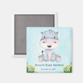 かわいいヒッポベビシャワーパーティーの好意 マグネット (正面/裏面)