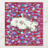 かわいいヒッポラインスケッチラベル ワインラベル (シングルラベル)