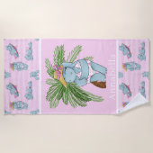 かわいいヒッポラバーズビーチ ビーチタオル (正面)