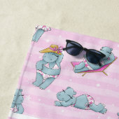 かわいいヒッポラバーズビーチ ビーチタオル (インサイチュ)