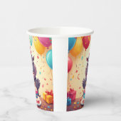 かわいいヒッポ祝の誕生日とケーキ 紙コップ (左)