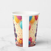 かわいいヒッポ祝の誕生日とケーキ 紙コップ (右)