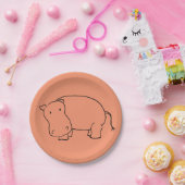 かわいいヒッポ紙プレート ペーパープレート (パーティー)