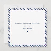 かわいいヒッポ航海の1歳の誕生日ボーイ カード (裏面)