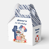 かわいいヒッポ航海の1歳の誕生日ボーイ フェイバーボックス (正面サイド)