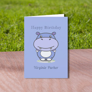 かわいいヒッポ誕生日カード サンキューカード