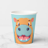 かわいいヒッポ顔サファリワイルドジャングルバースデーパーティー 紙コップ (正面)