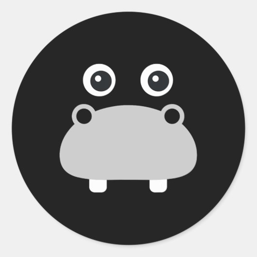 かわいいヒッポ顔簡単ハロウィンコスチューム少年 ラウンドシール (正面)