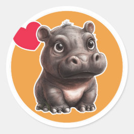 かわいいヒッポ ラウンドシール