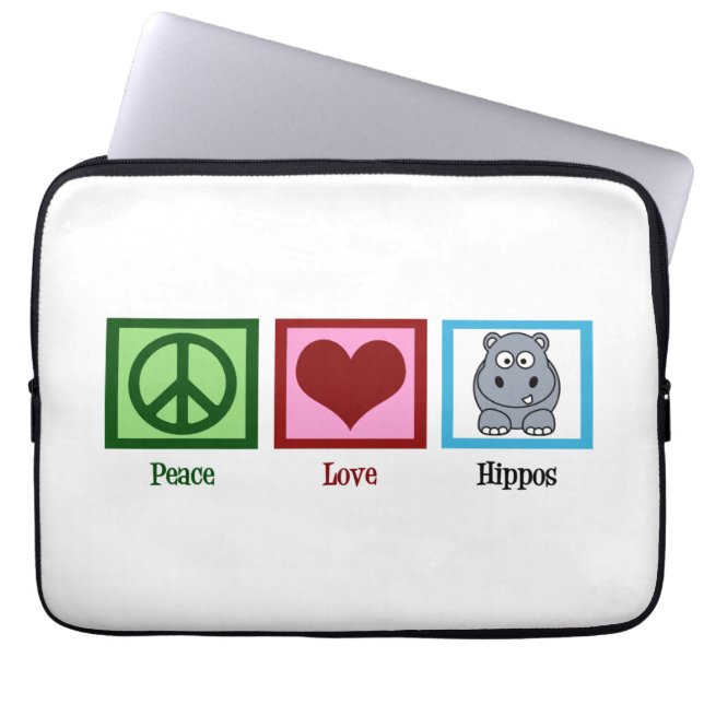 かわいいヒッポ ラップトップスリーブ (正面)