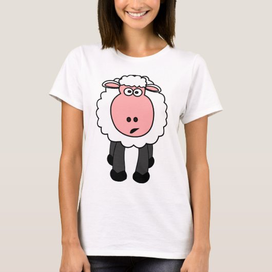 かわいいヒツジのデザイン Tシャツ (正面)