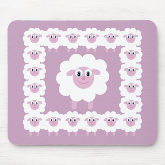 かわいいヒツジのマウスのマット マウスパッド (正面)
