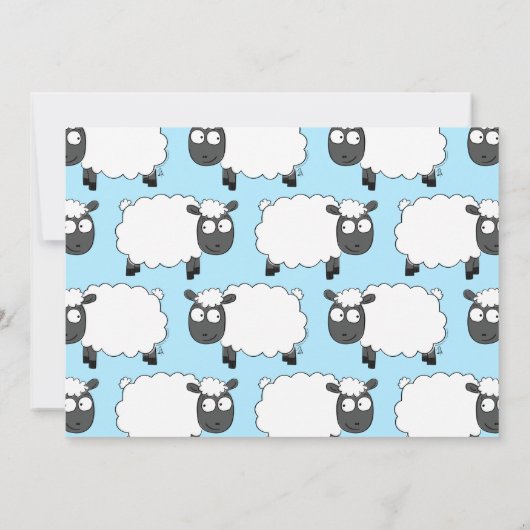 かわいいヒツジの子供たち1stバースデーファームパーティー 招待状 (裏面)