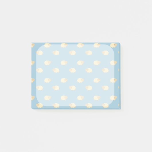 かわいいヒツジパターン後it®ノート ポストイット (正面)