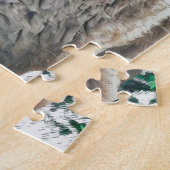 かわいいヒツジ動物の赤いケシの花 ジグソーパズル (側面)