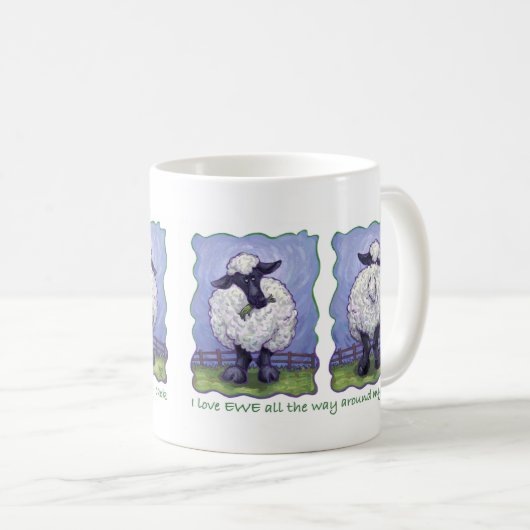 かわいいヒツジI愛雌ヒツジのマグ コーヒーマグカップ (正面右)