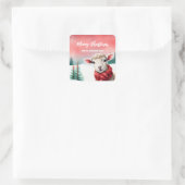 かわいいヒツラマサンタクリスマスパーティー子 スクエアシール (バッグ)