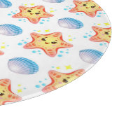 かわいいヒトデと貝殻 カッティングボード (角)