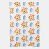 かわいいヒトデと貝殻 キッチンタオル (縦)