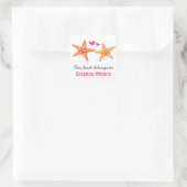 かわいいヒトデ動物の漫画蔵書票本 スクエアシール (バッグ)