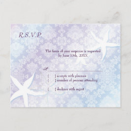 かわいいヒトデ熱帯結婚式RSVP インビテーションポストカード
