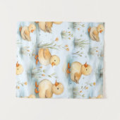 かわいいヒナガモの模様のタペストリー タペストリー (正面(横))