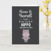 かわいいヒポカード ユーモアヒッポポタマス 面白い動物 カード (黄色い花)