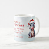 かわいいヒポタムスサンタハットスノーウィークリスマス コーヒーマグカップ (正面右)