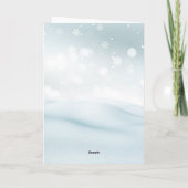 かわいいヒポタムスサンタハットスノーウィークリスマス シーズンカード (裏面)