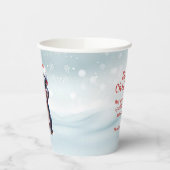 かわいいヒポタムスサンタハットスノーウィークリスマス 紙コップ (左)