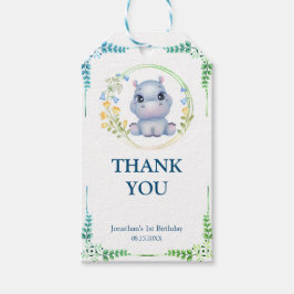 かわいいヒポタムスフラワーリース誕生日ありがとう ギフトタグ