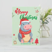 かわいいヒポッポのサンタ クリスマス ホリデー 家族の名前 (スタンド正面)