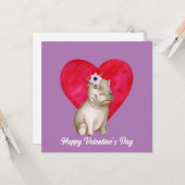 かわいいヒポバレンタイン カード (正面/裏面インサイチュ)