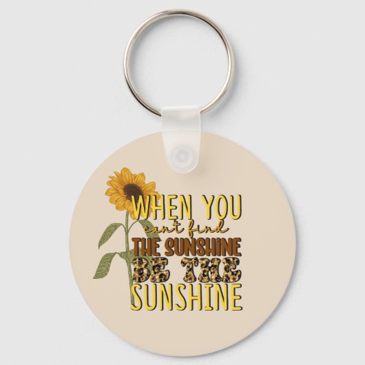 かわいいヒマワラサンシャインワードアートインスピレーション キーホルダー (正面)