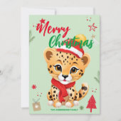 かわいいヒマワリのサンタ クリスマス ホリデー 家族名 (正面)