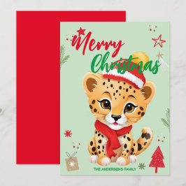 かわいいヒマワリのサンタ クリスマス ホリデー 家族名
