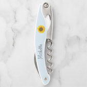 かわいいヒマワリのスクリプトブルー ソムリエナイフ (裏面)