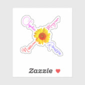 かわいいヒマワリの名前の女の子、防水名 シール (シート)