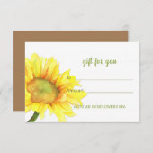 かわいいヒマワリの景品証 出欠カード (正面/裏面)