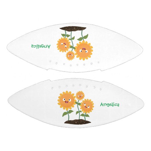 かわいいヒマワリの笑顔漫画イラストレーション アメリカンフットボール (パネル)