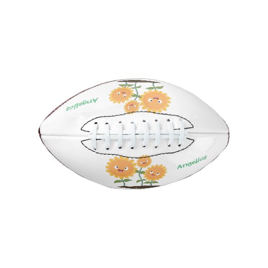 かわいいヒマワリの笑顔漫画イラストレーション アメリカンフットボール (正面)