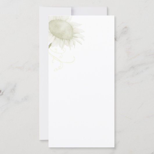 かわいいヒマワリの結婚式Save the Date Photo Card セーブザデート (裏面)